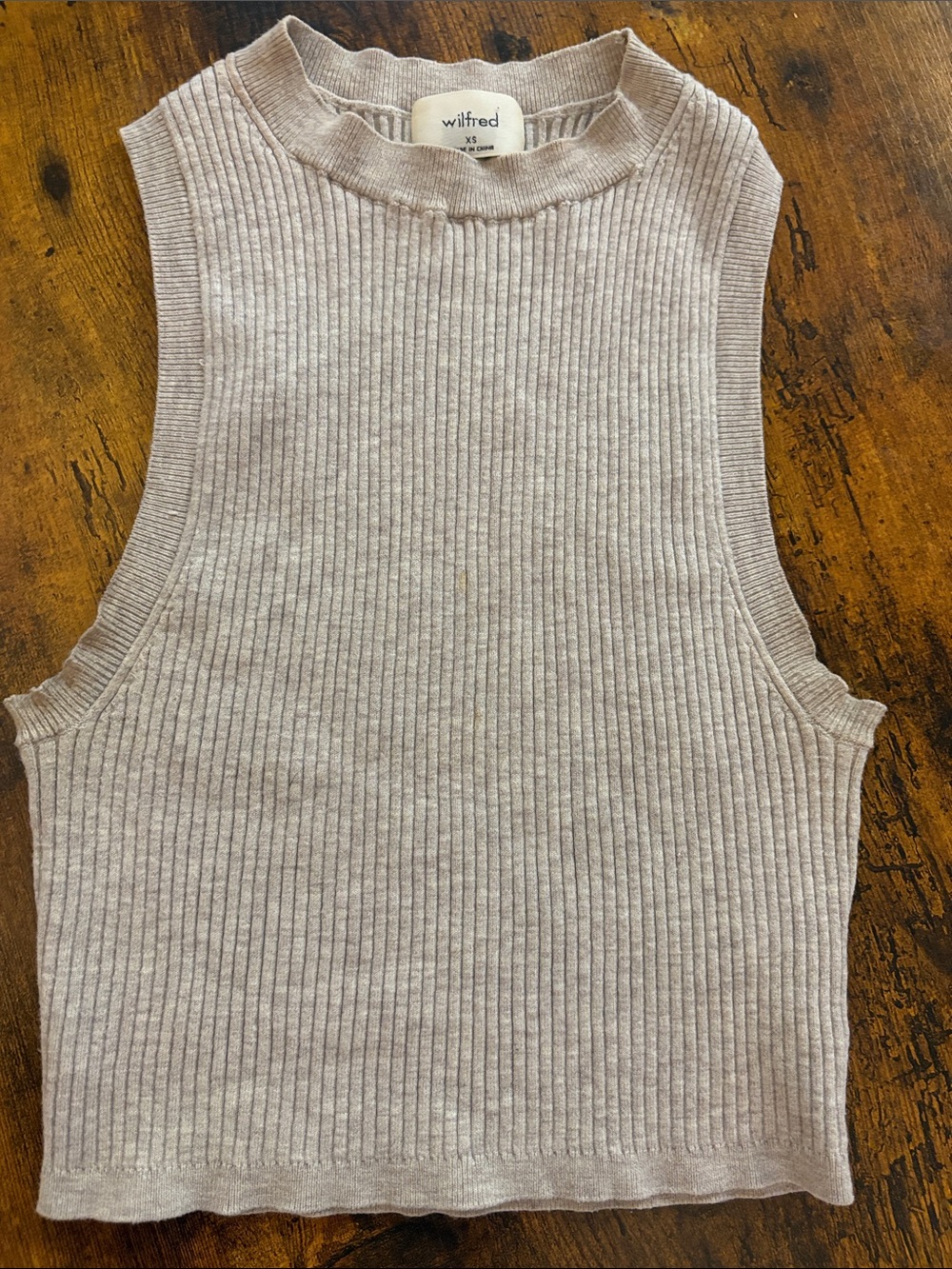 Wilfred Ribbed Sleeveless Knit Tank - Light Taupe
